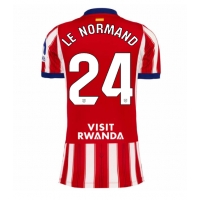 Camisa de Futebol Atletico Madrid Robin Le Normand #24 Equipamento Principal Mulheres 2026-27 Manga Curta